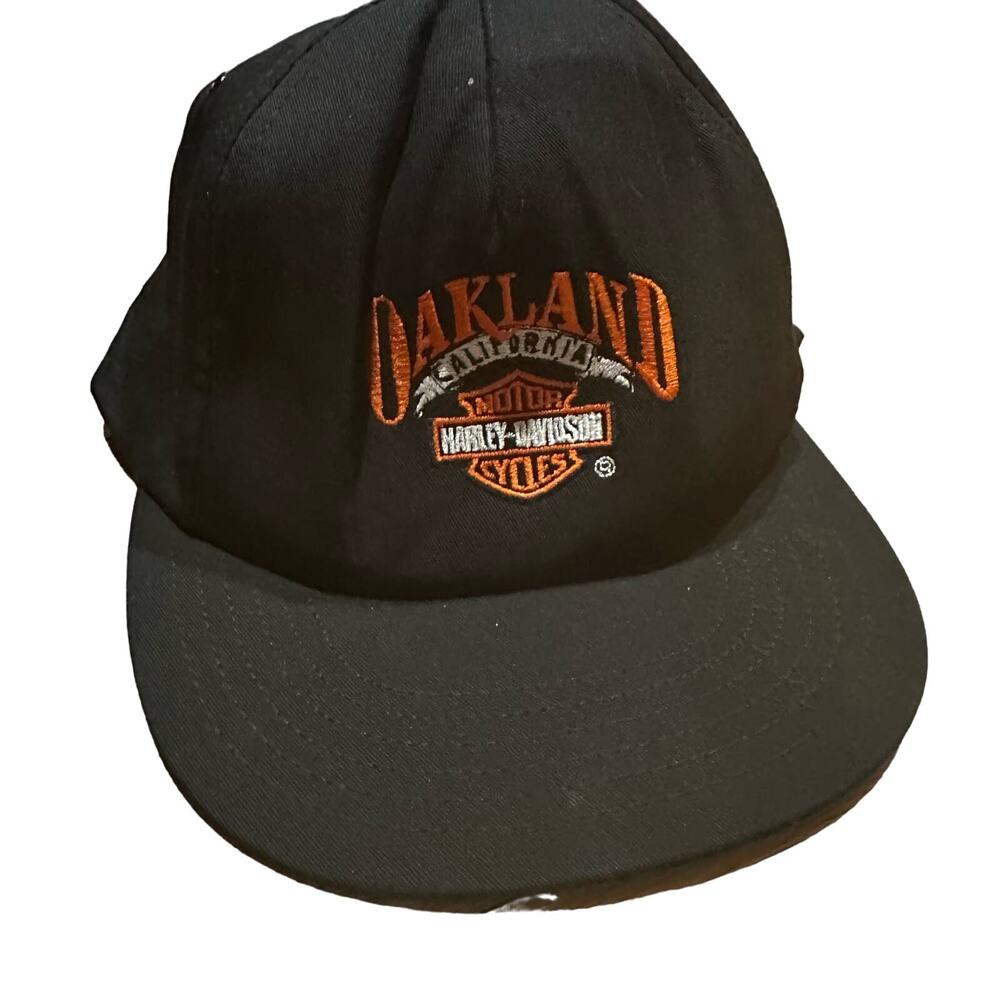 Vintage Harley Davidson Made in USA Oakland Snap Back Hat Rare